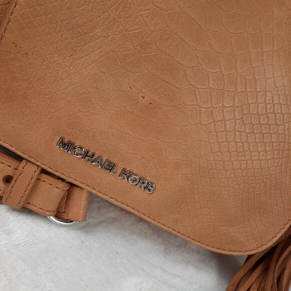 Michael Kors Camel Brown Textured Crossbody Bag - Picture 7 of 13